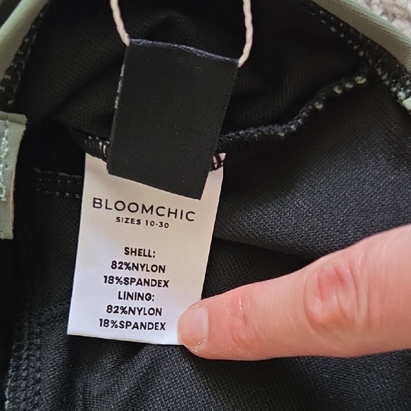 BloomChic Green and Black One Piece Swimsuit - Picture 8 of 9